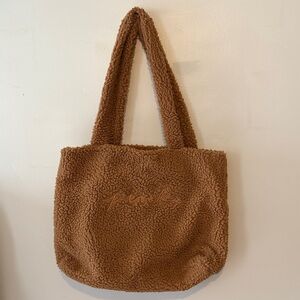 PINK Victoria's Secret Tan Sherpa Tote